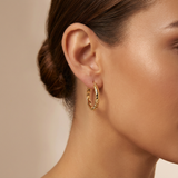 Sculpted Segment Gold Hoop Earrings