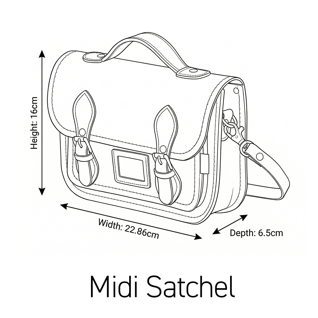 Leather Midi Satchel - Marsala Red