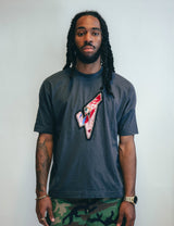 ST 'A Lad Insane' Embroidery Patch T-Shirt in Blue/Grey (Oversized Fit)
