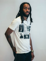 T-Shirt with Printed Patches in Ecru