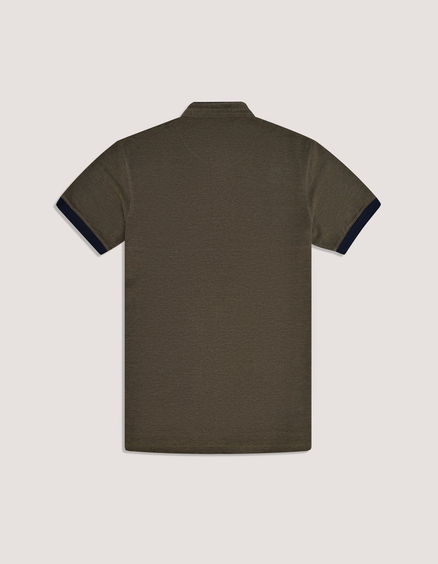 Band Collar Polo Shirt – Camel