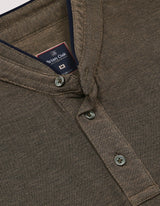 Band Collar Polo Shirt – Camel