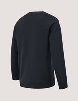 Black Long Sleeve Textured Crew Neck T-Shirt