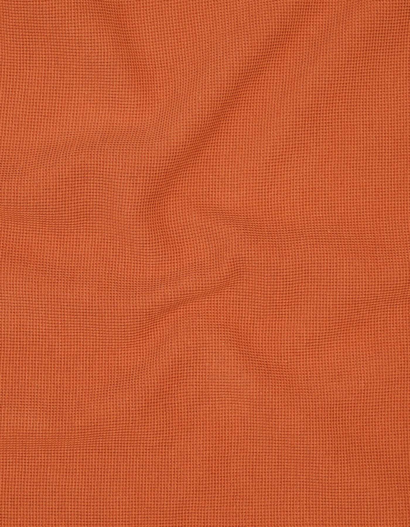 Fiery Rust Textured Cotton T-Shirt
