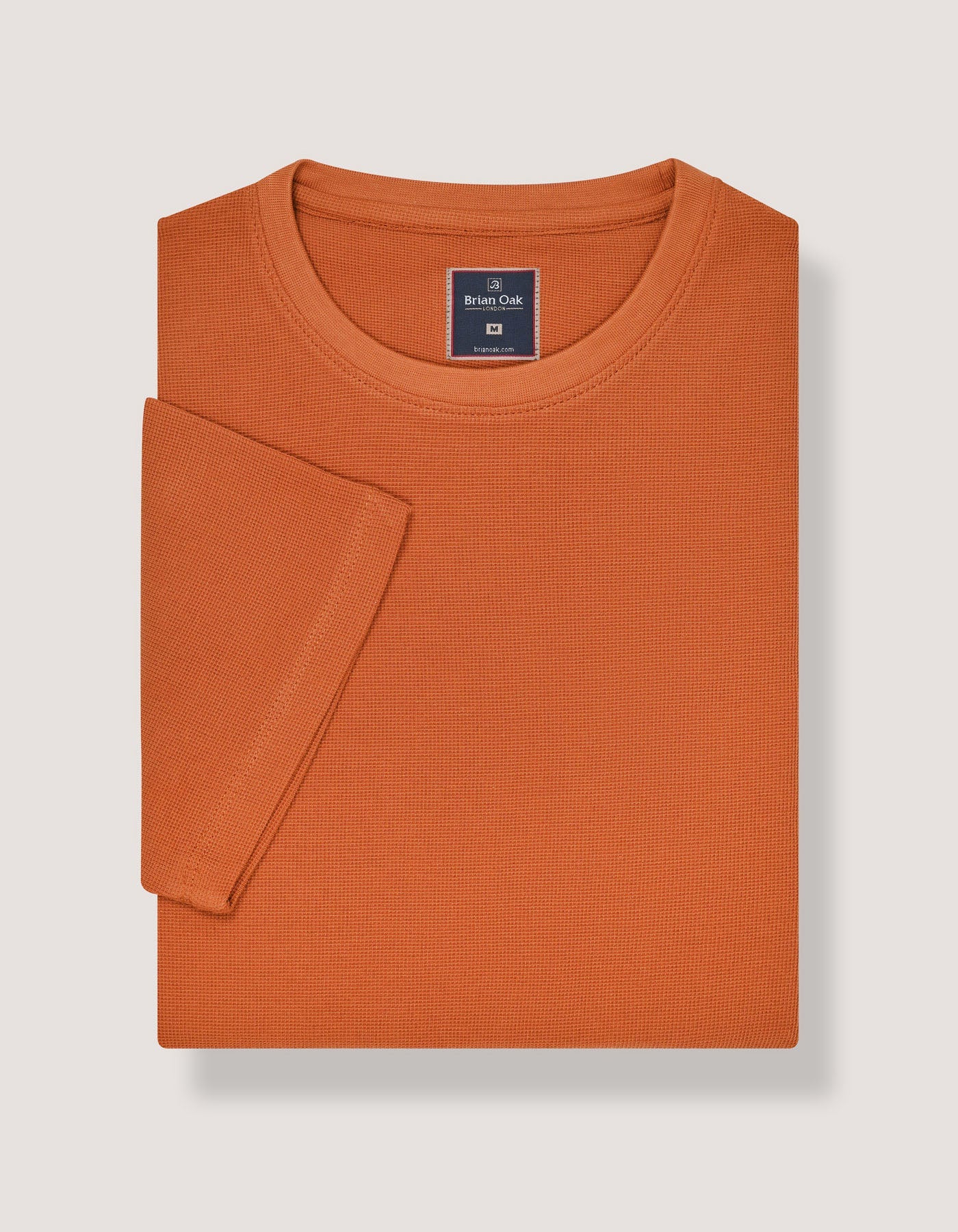 Fiery Rust Textured Cotton T-Shirt