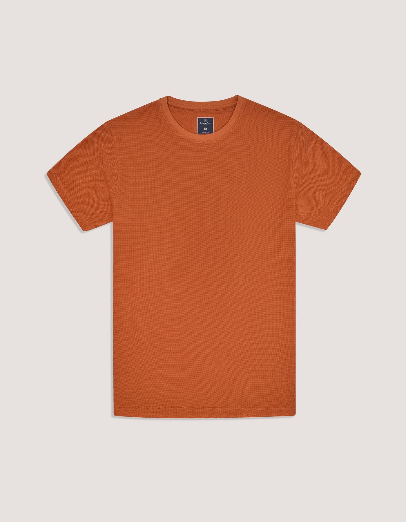 Fiery Rust Textured Cotton T-Shirt