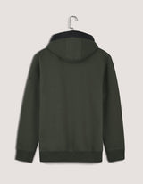 Plain Moss Full Zip Fleece Hoodie