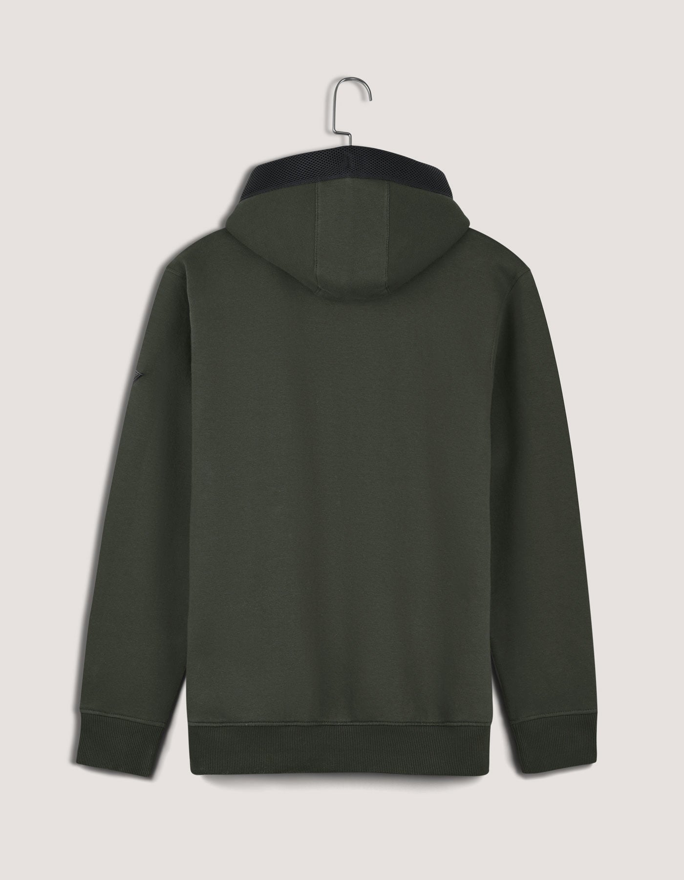 Plain Moss Full Zip Fleece Hoodie