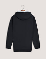 Black Plain Pullover Fleece Hoodie