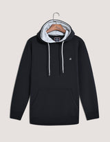 Black Plain Pullover Fleece Hoodie