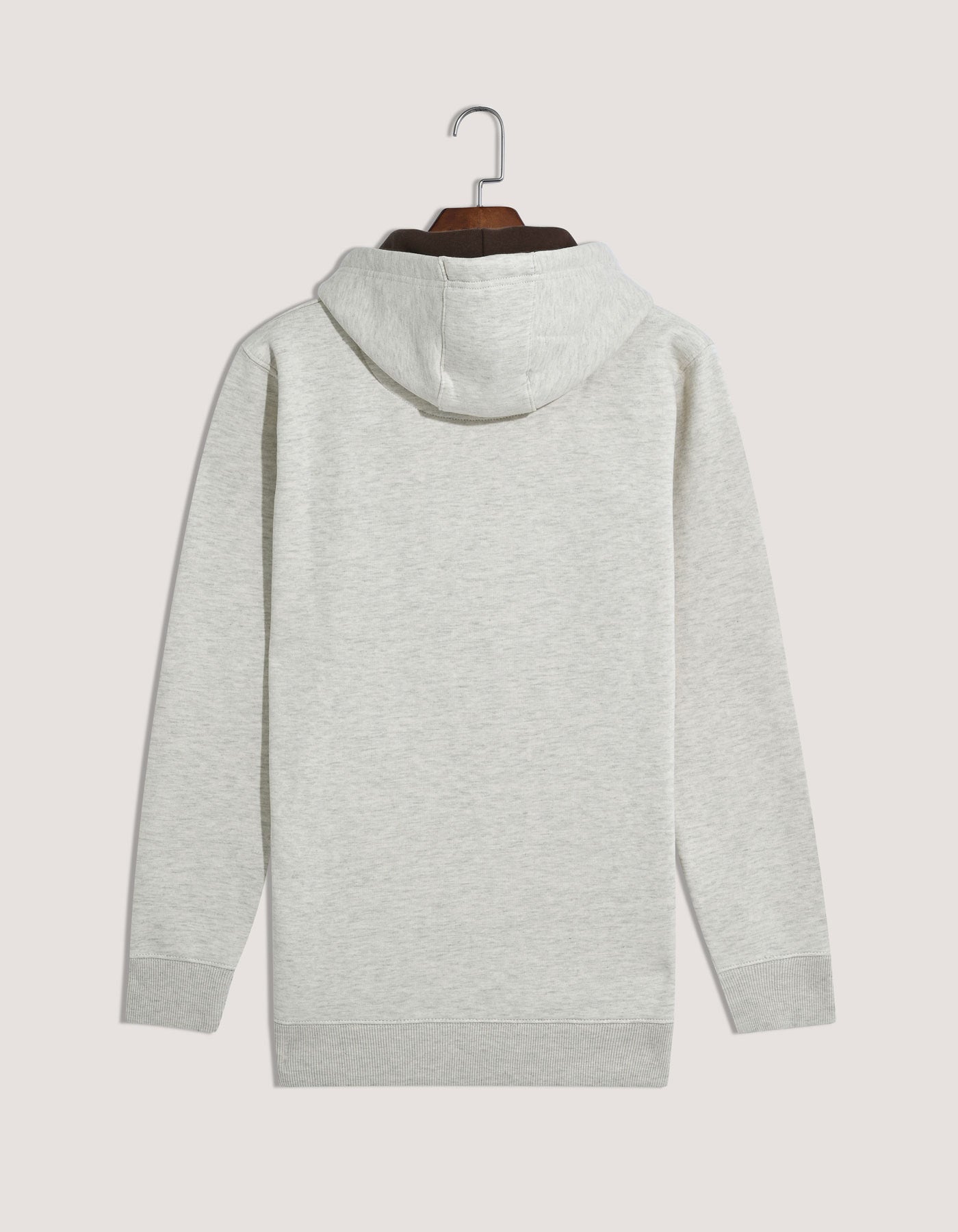 Oatmeal Plain Pullover Fleece Hoodie