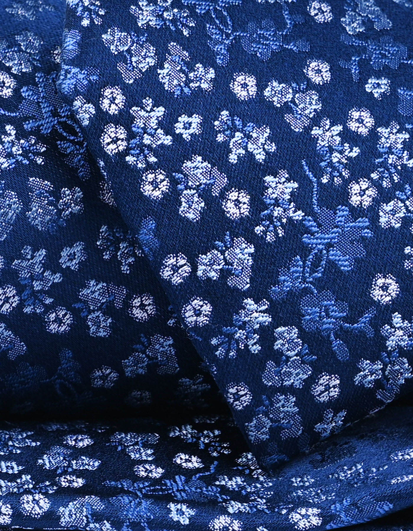 Ink Blue Floral Silk Tie