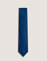 Navy and Blue Floral Silk Tie