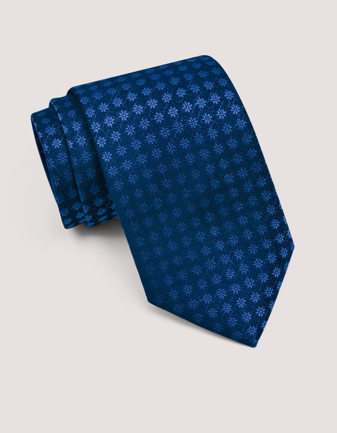Navy and Blue Floral Silk Tie