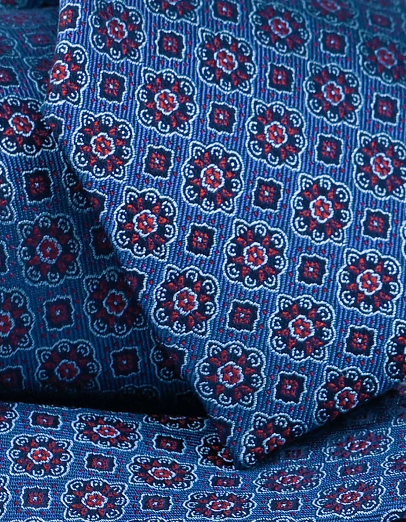 Berry Blue Silk Floral Tie
