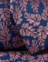 Copper and Navy Floral Print Tie