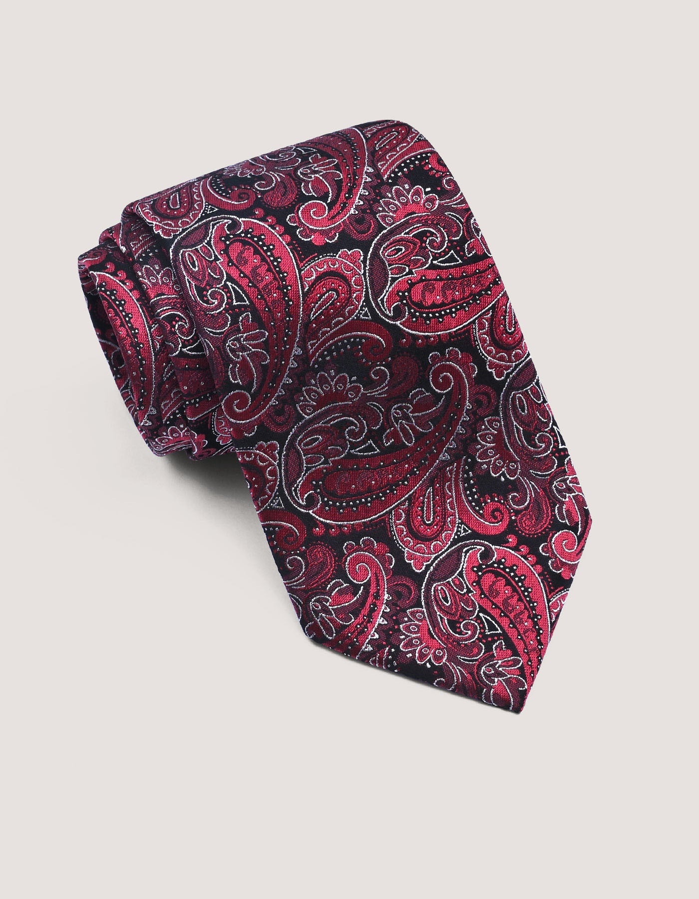 Red Paisley Silk Tie