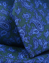 Forest Green and Blue Paisley Silk Tie