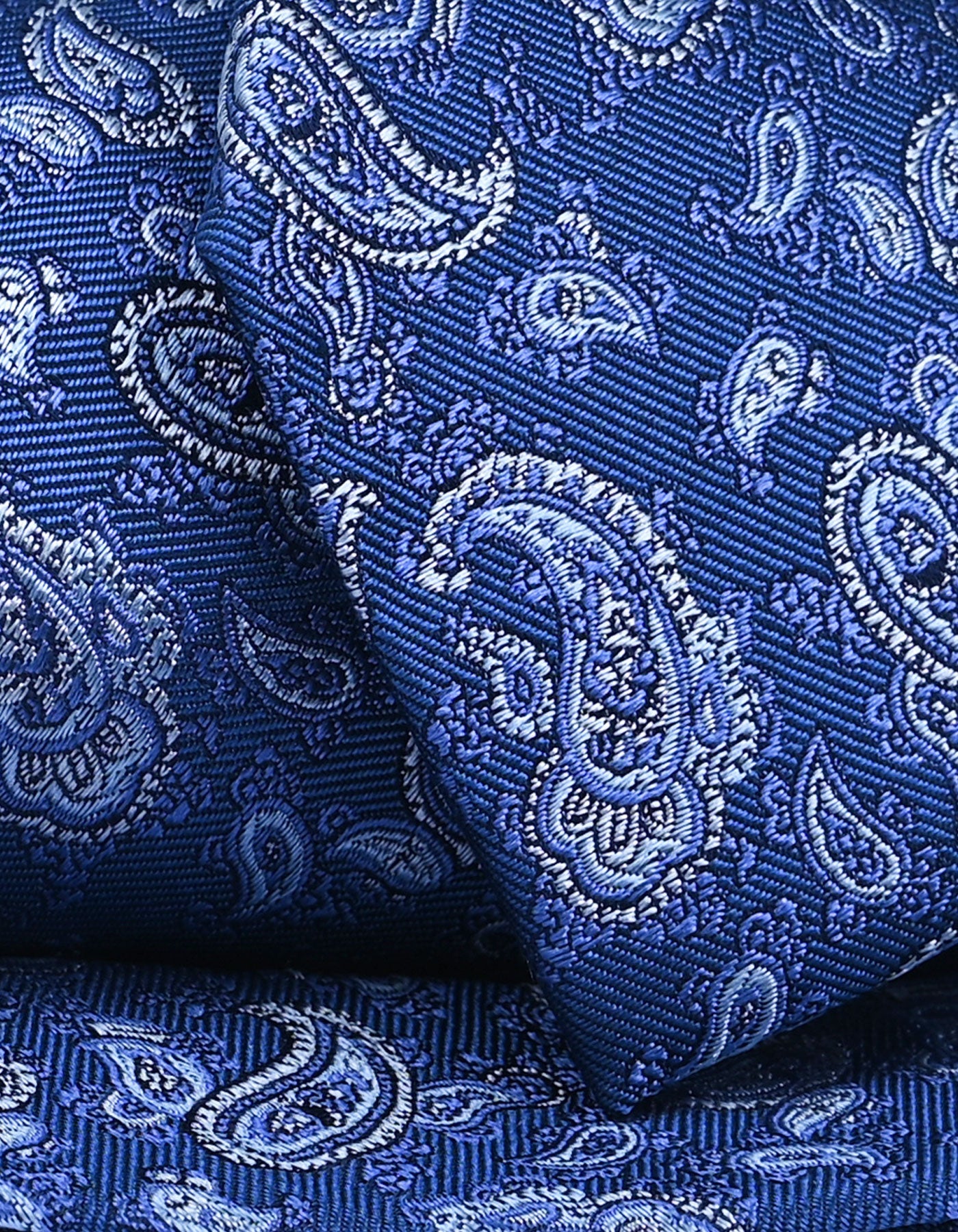 Steel Blue Paisley Silk Tie