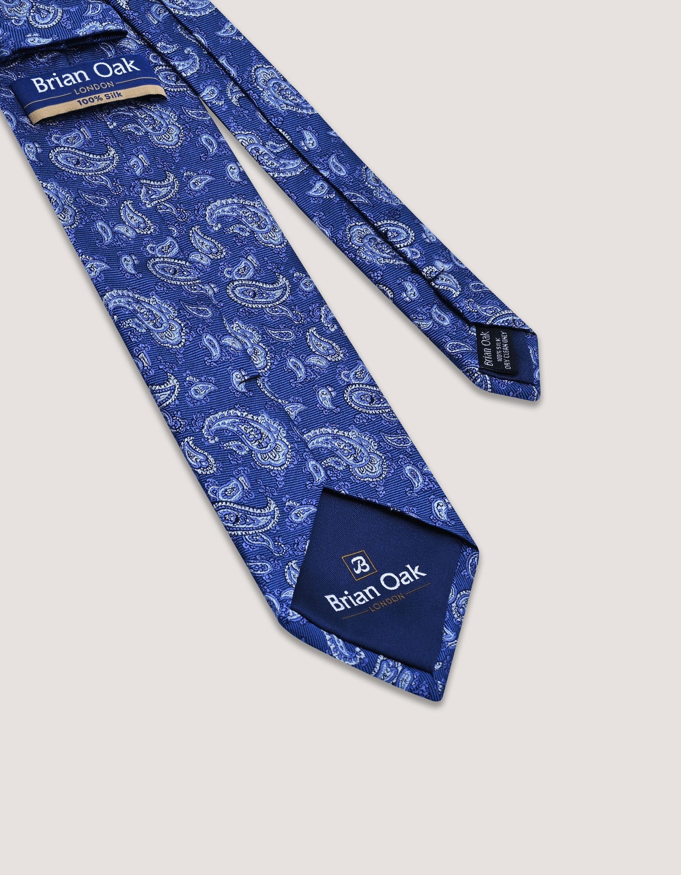 Steel Blue Paisley Silk Tie