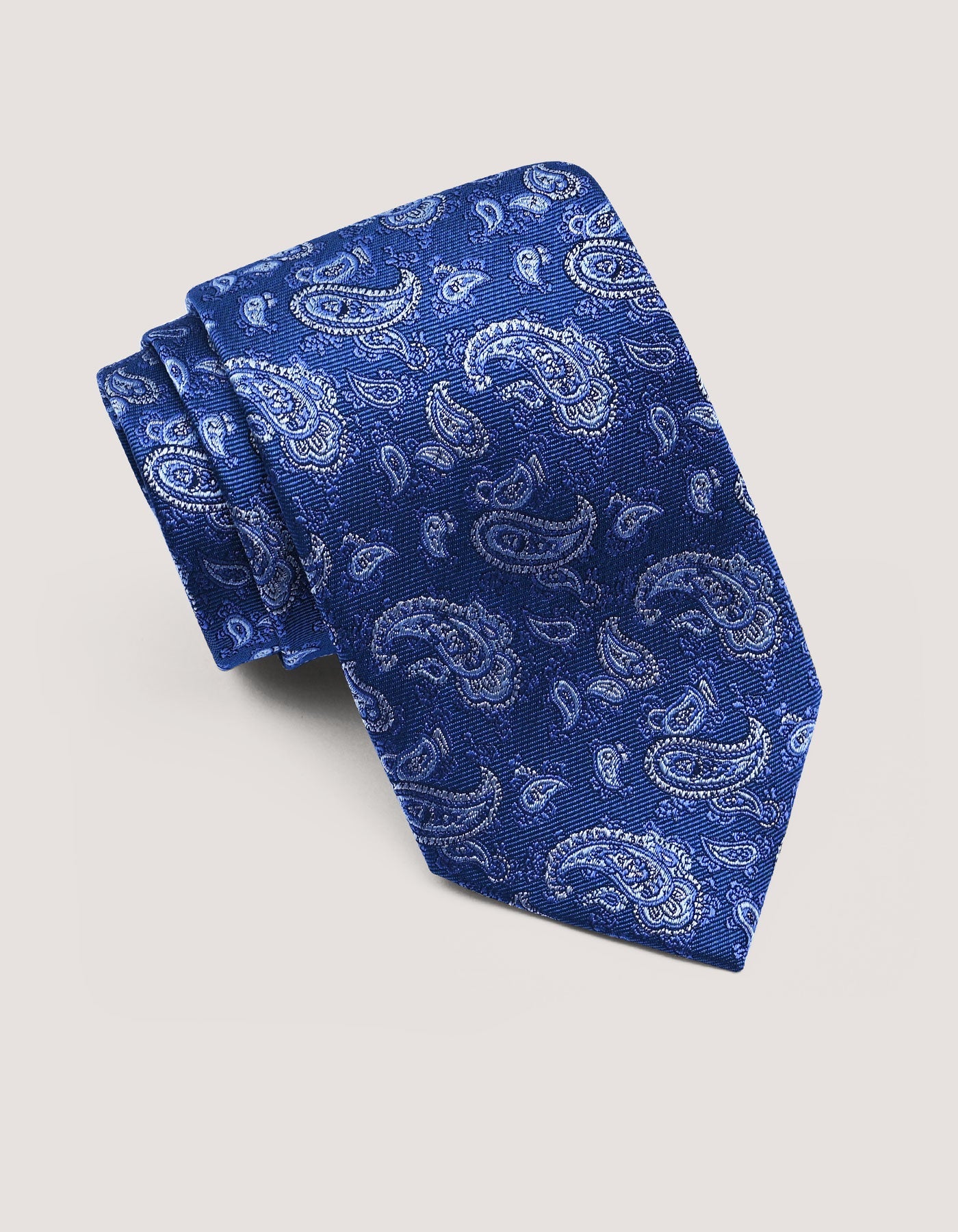 Steel Blue Paisley Silk Tie