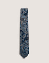 Blue and Bronze Paisley Silk Tie