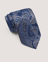Blue and Bronze Paisley Silk Tie