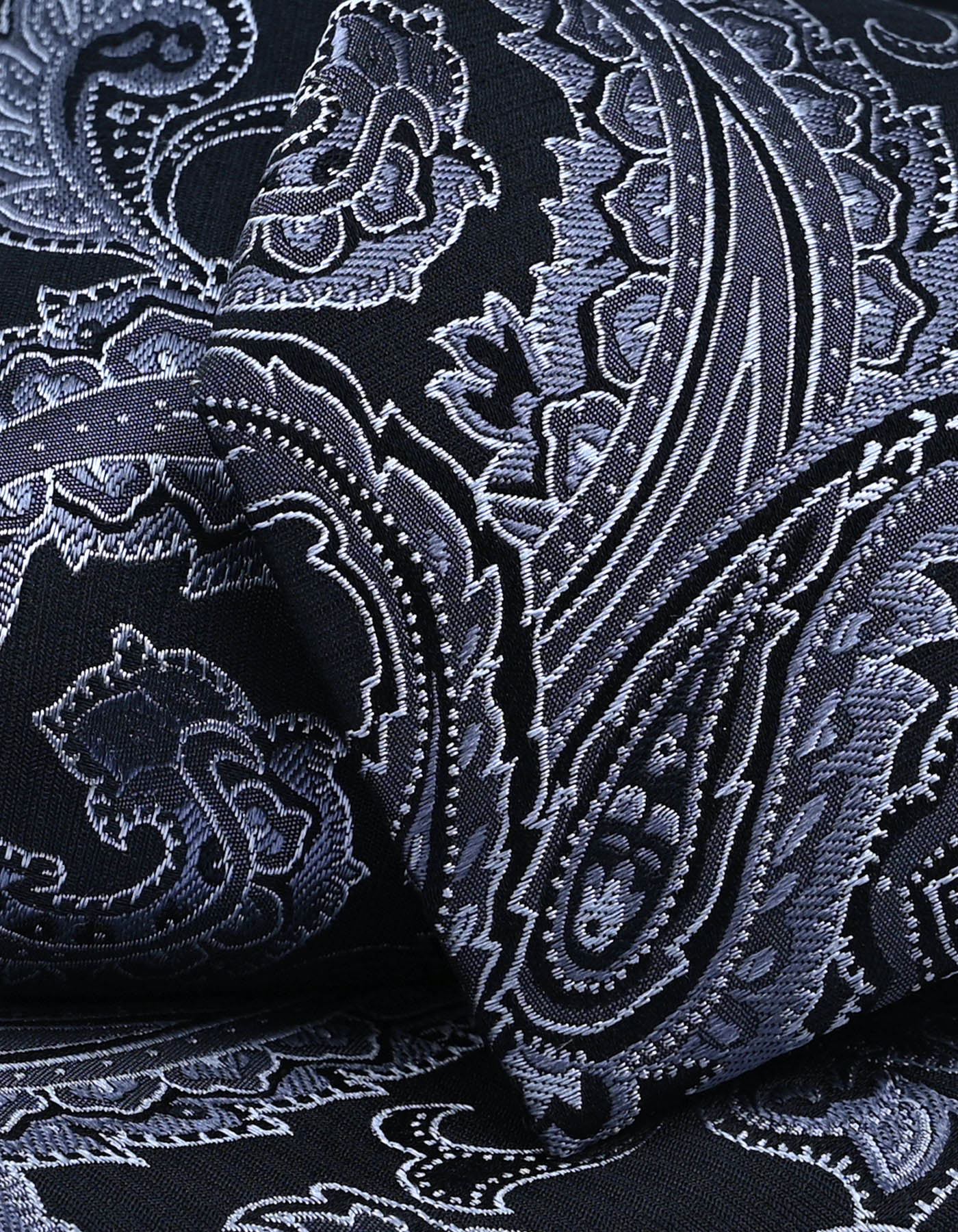 Smoke Grey Paisley Silk Tie