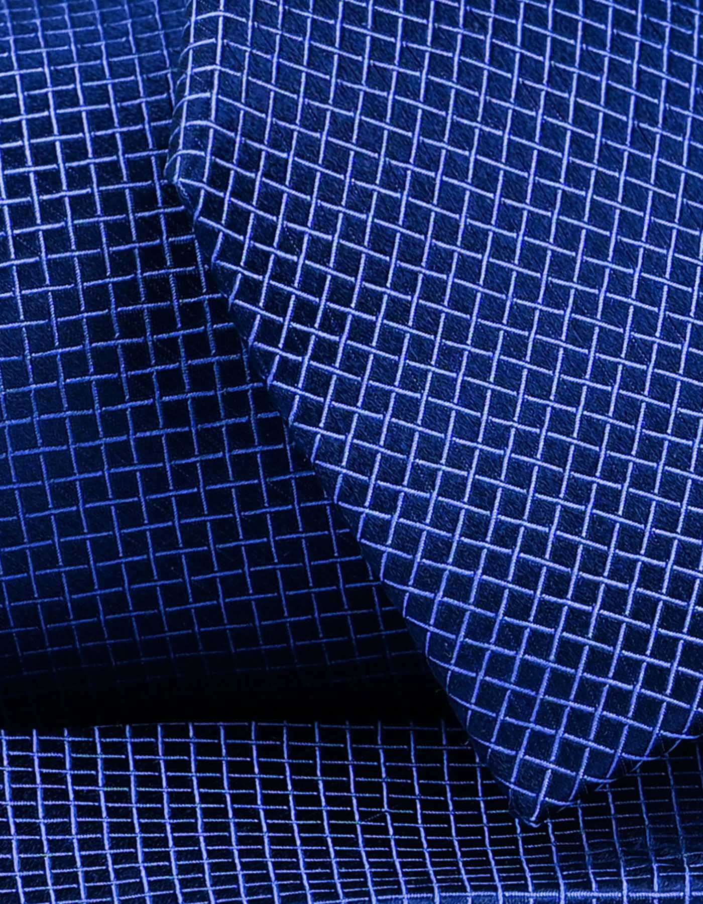 Two-tone Blue Checkered Tie