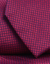 Shiny Red Checkered Silk Tie