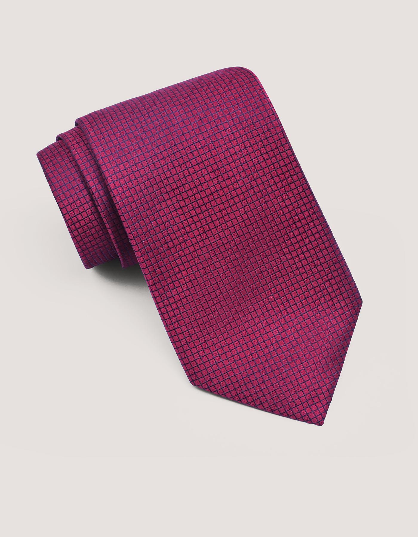 Shiny Red Checkered Silk Tie