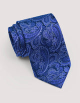 Marine Blue Paisley Silk Tie