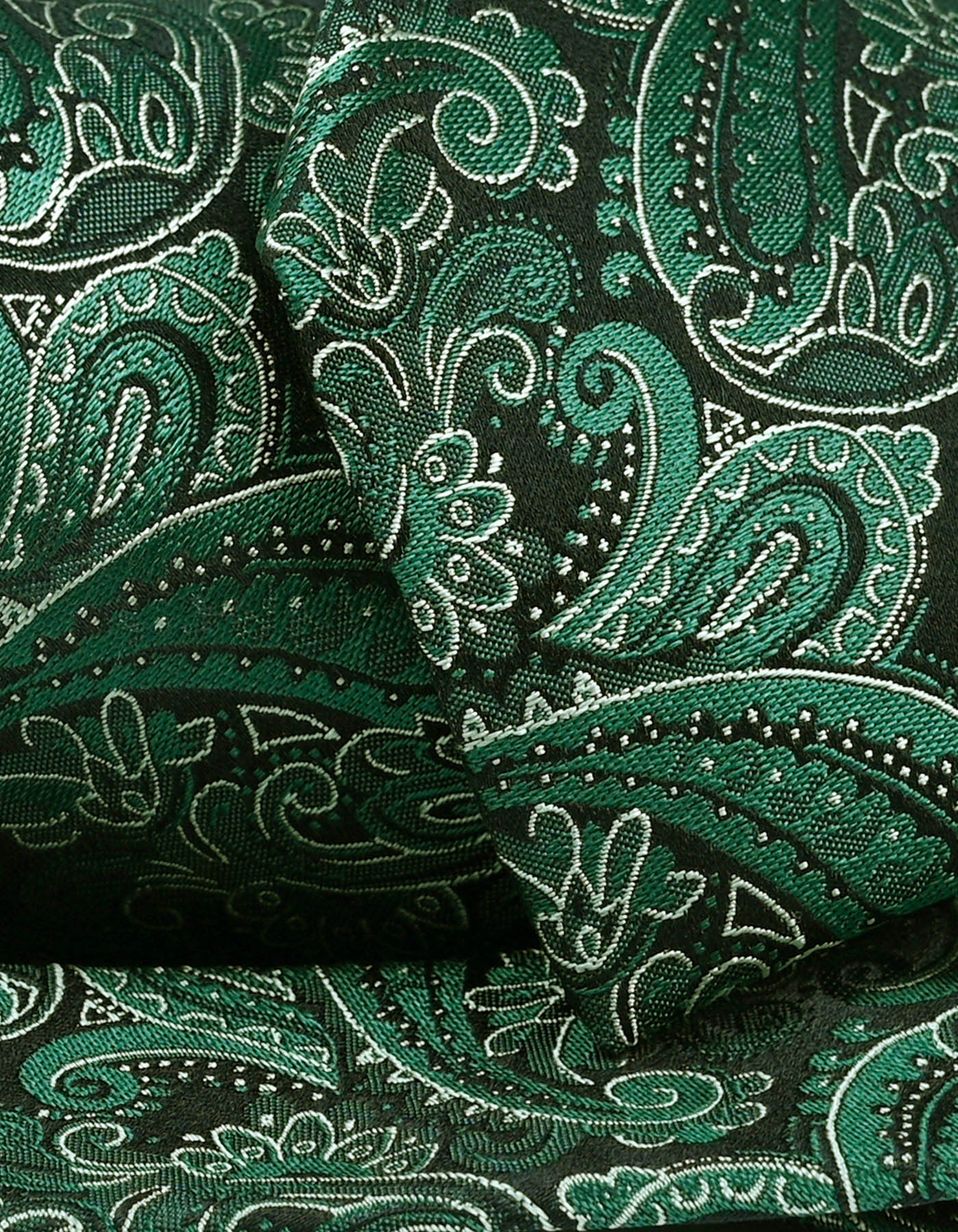 British Green Paisley Silk Tie