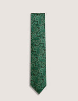 British Green Paisley Silk Tie