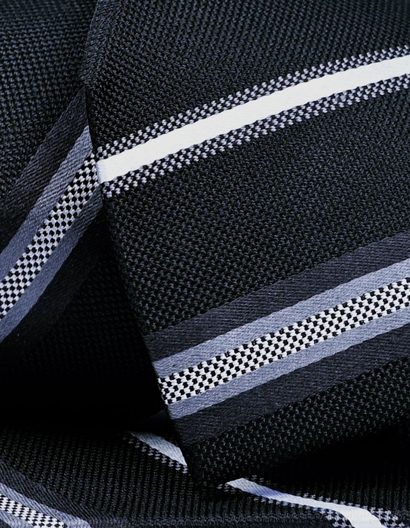 Black Striped Silk Tie