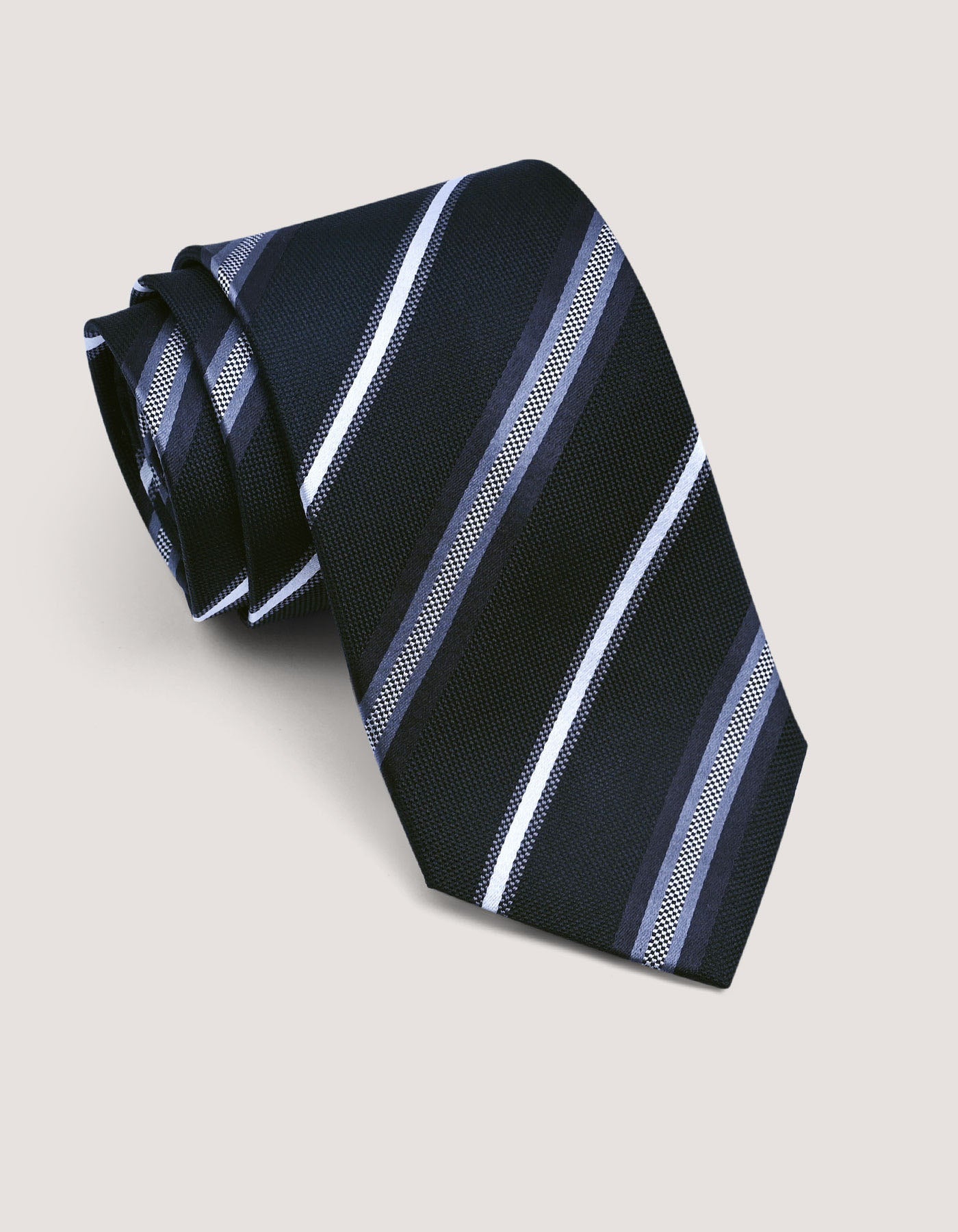 Black Striped Silk Tie