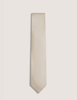 Self Printed Cream Silk Tie