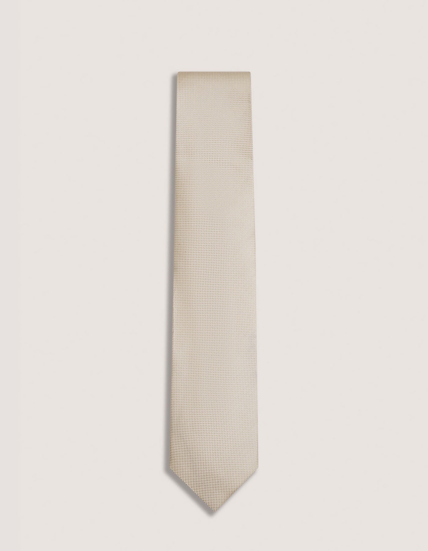 Self Printed Cream Silk Tie