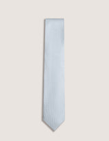 White Self Print Silk Tie