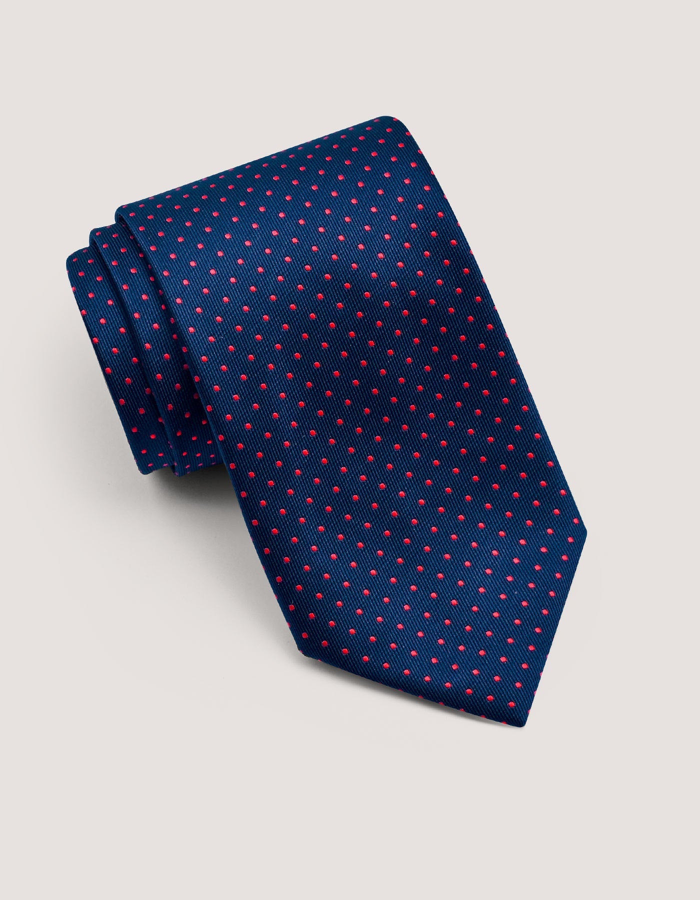 Scarlet Red Dotted Microfiber Tie