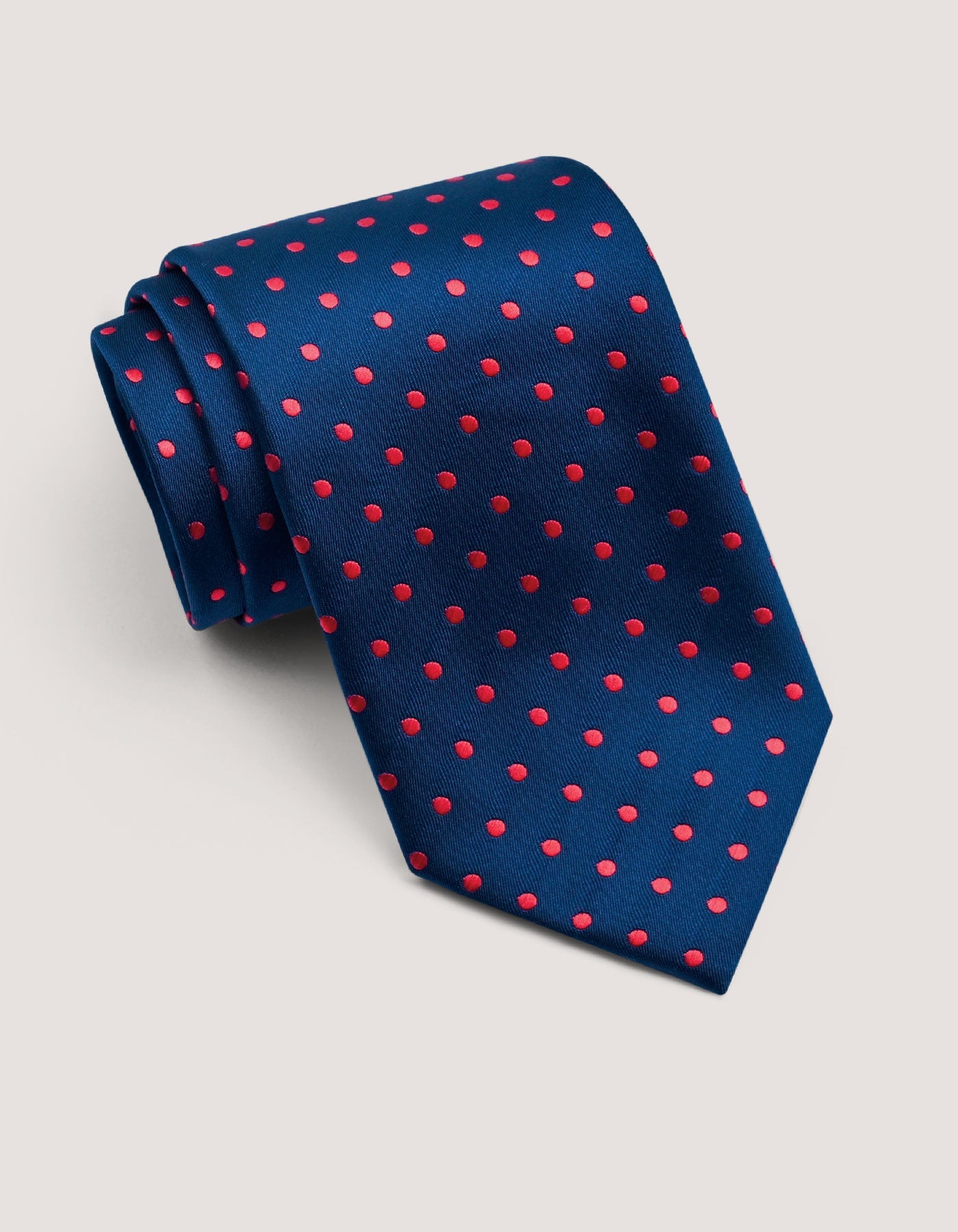 Rich Red Microfiber Dotted Tie