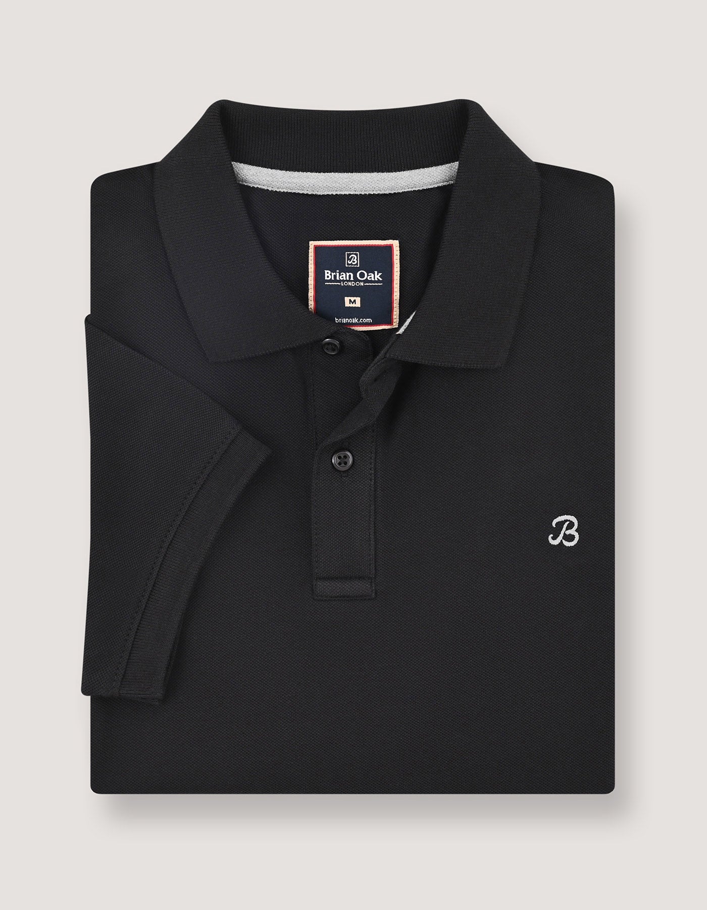 Plain Black Pique Polo