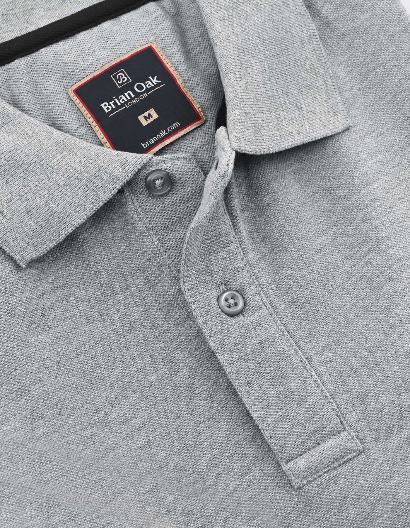 Heather Grey Plain Polo