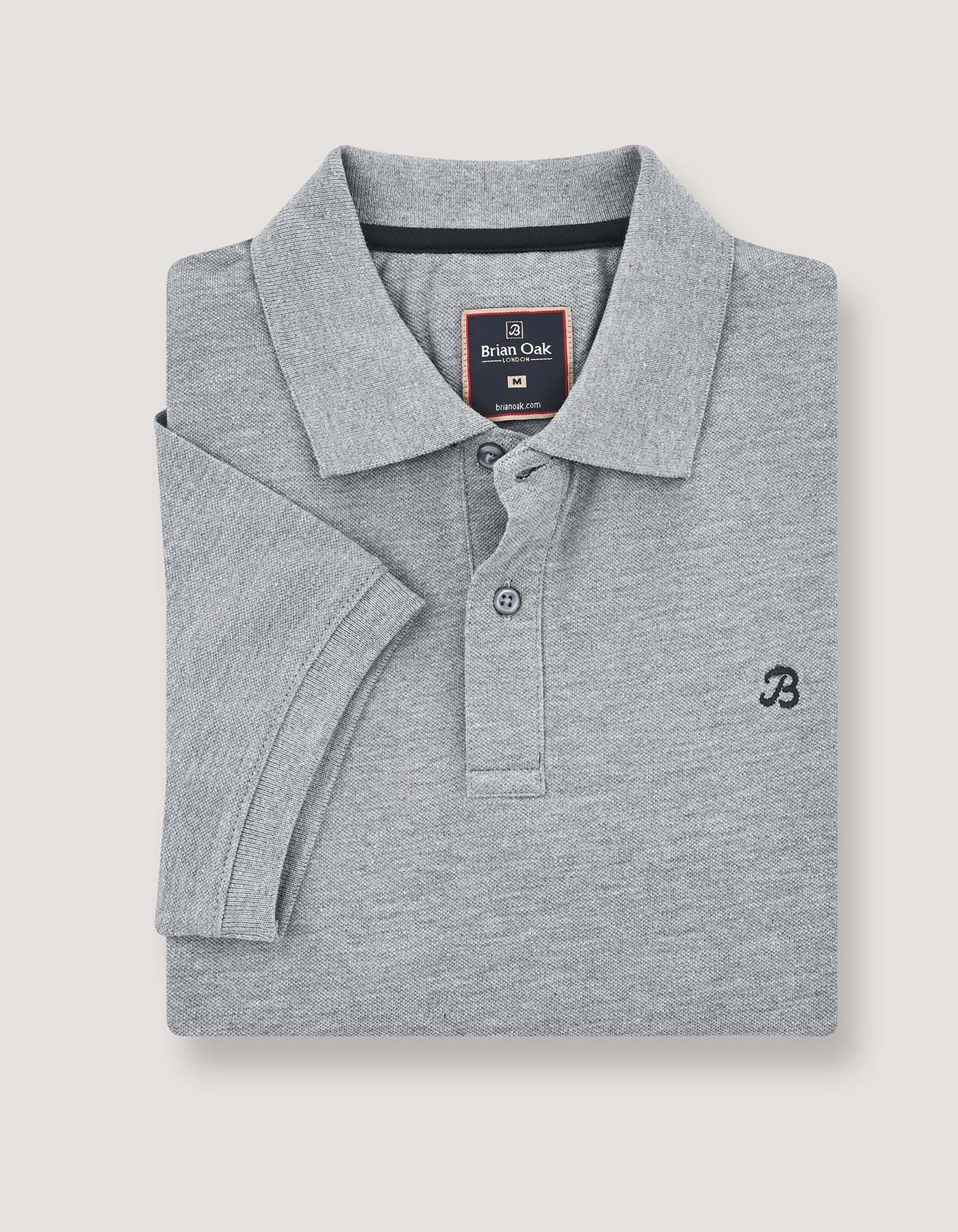 Heather Grey Plain Polo