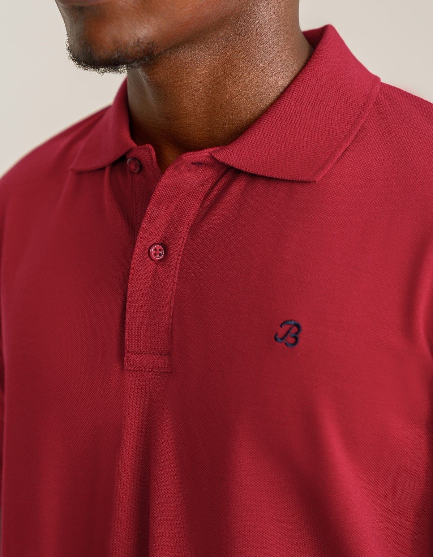 Pique Plain Polo - Red