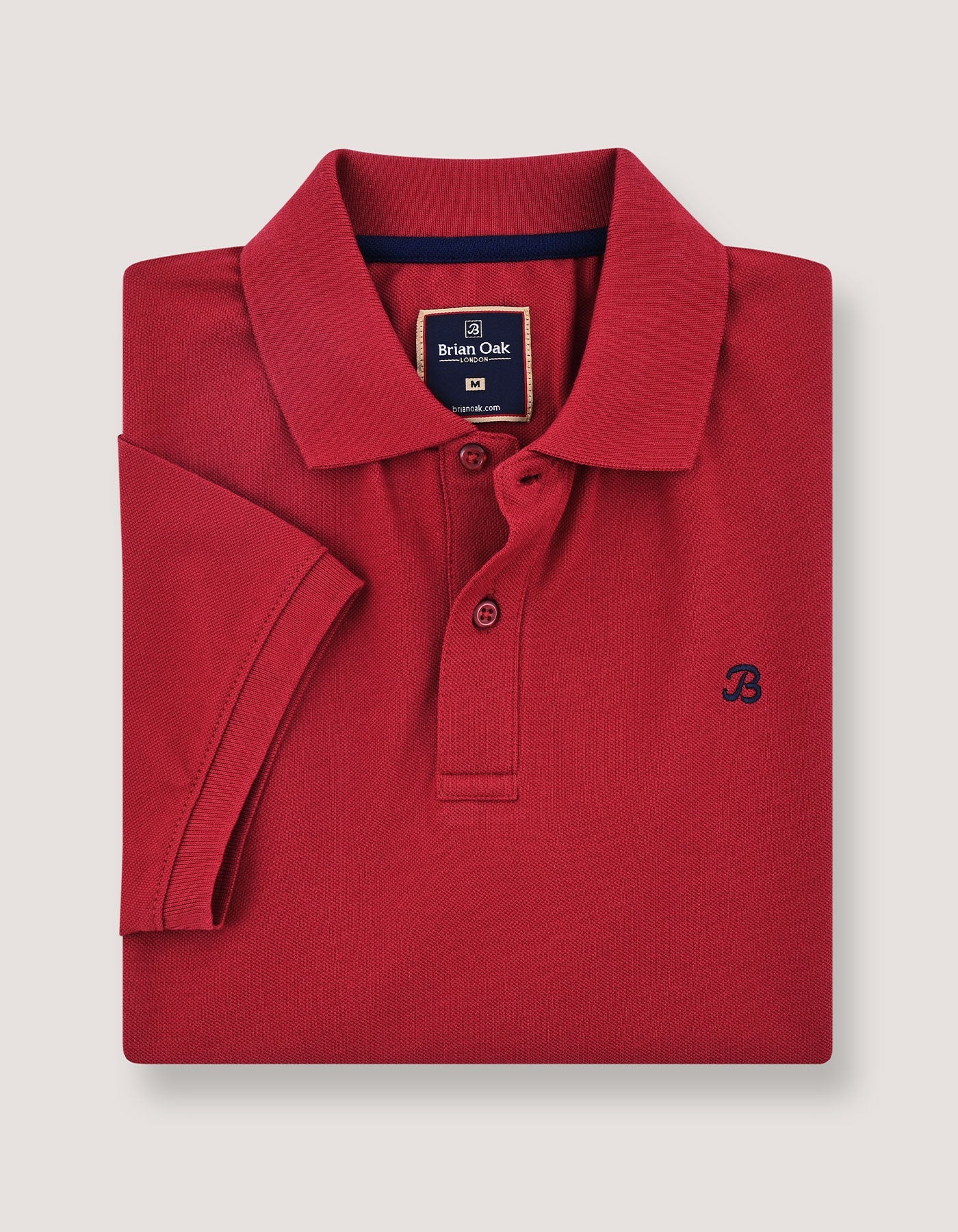 Pique Plain Polo - Red