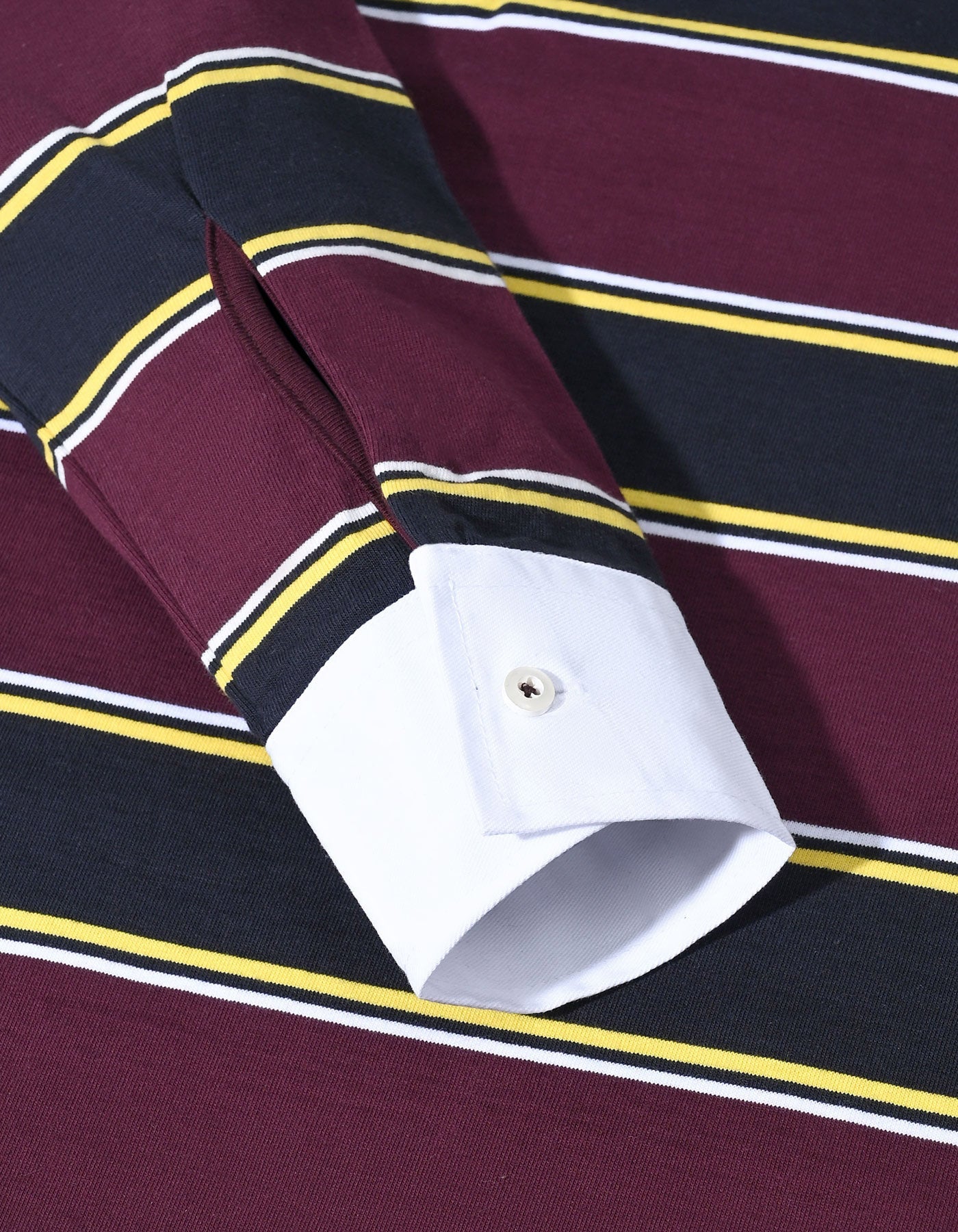 Navy Striped Cotton Rugby Shirt
