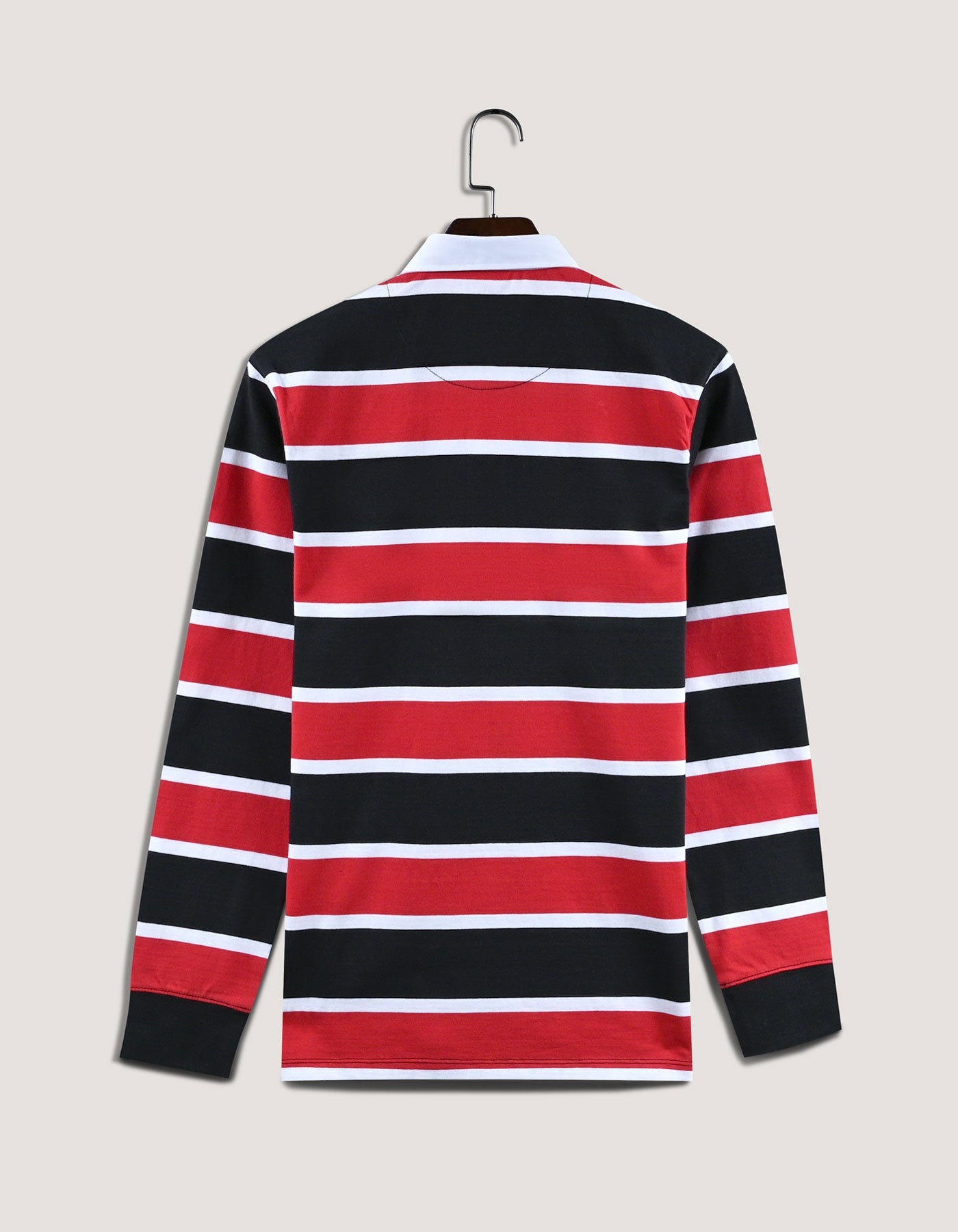 Black and Red Striped Rugby Shirt