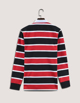 Black and Red Striped Rugby Shirt
