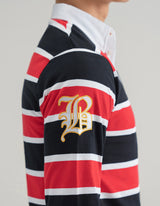 Black and Red Striped Rugby Shirt